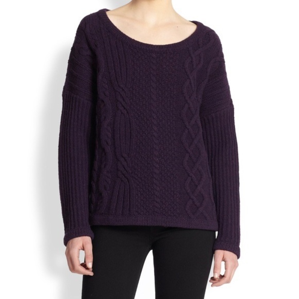 Rag & Bone‎ | Purple Chunky Knit Oversized Wool Cashmere Sweater Size S
